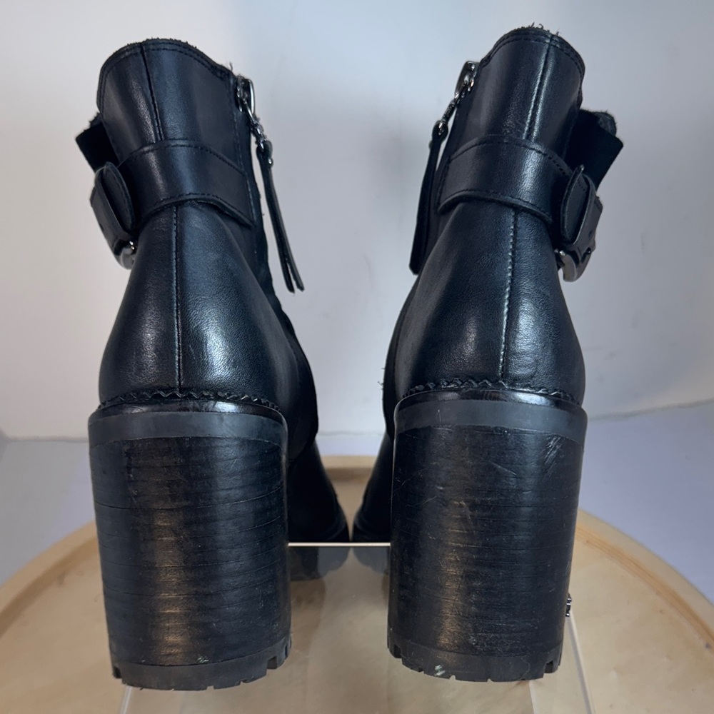 Sam Edelman Shania Black Leather Ankle Booties Sz7.5 - Picture 6 of 9